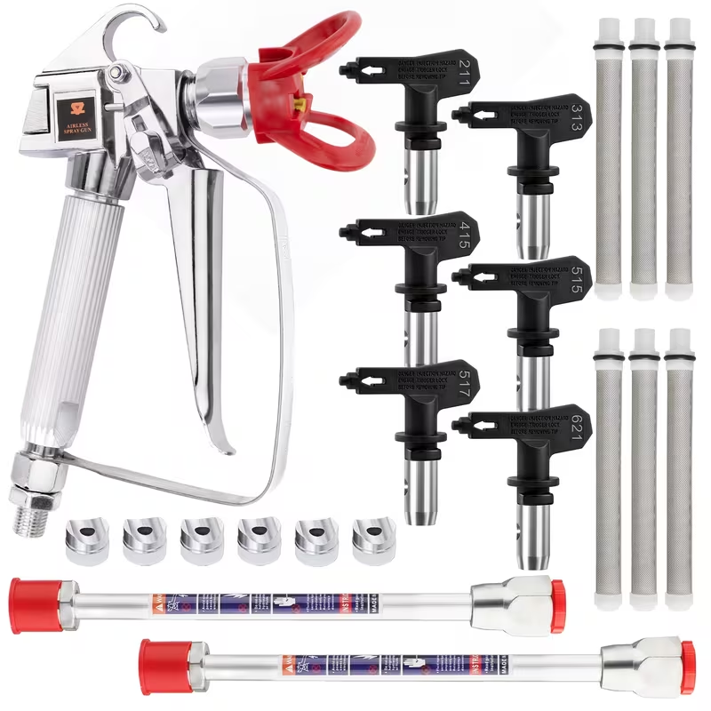 Paint Sprayer Extension Pole - エアレスペイントスプレーガンアクセサリーキット リバーシブルチップ 211-621 延長ポール フィルターガスケット 交換部品