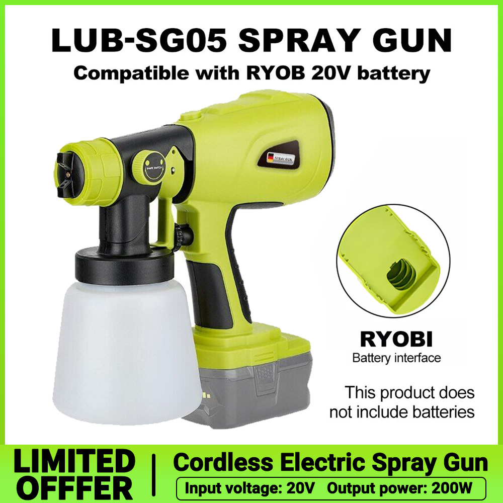 Cordless Paint Sprayer 20V - 1000ml コードレス電動スプレーガン ペイントスプレー 自動車家具 スチールコーティング エアブラシ