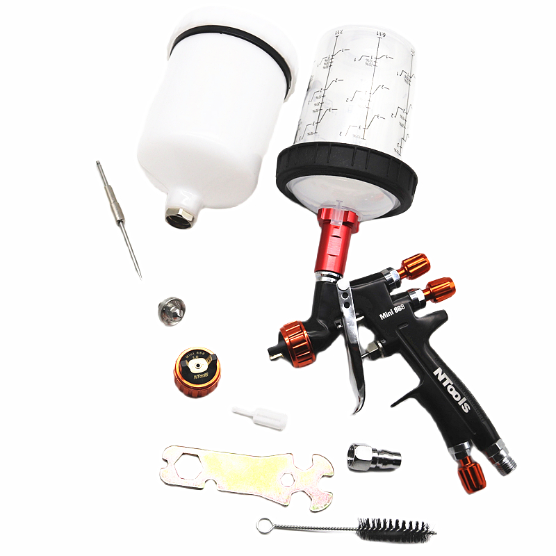 Hvlp Spray Gun Gravity Feed - Ntools 1.3MMスプレーガン、1.0MMノズルキット、600CC/400CCタンク、エアスプレーガン、塗料混合カップとアダプター付きミニスプレーガン