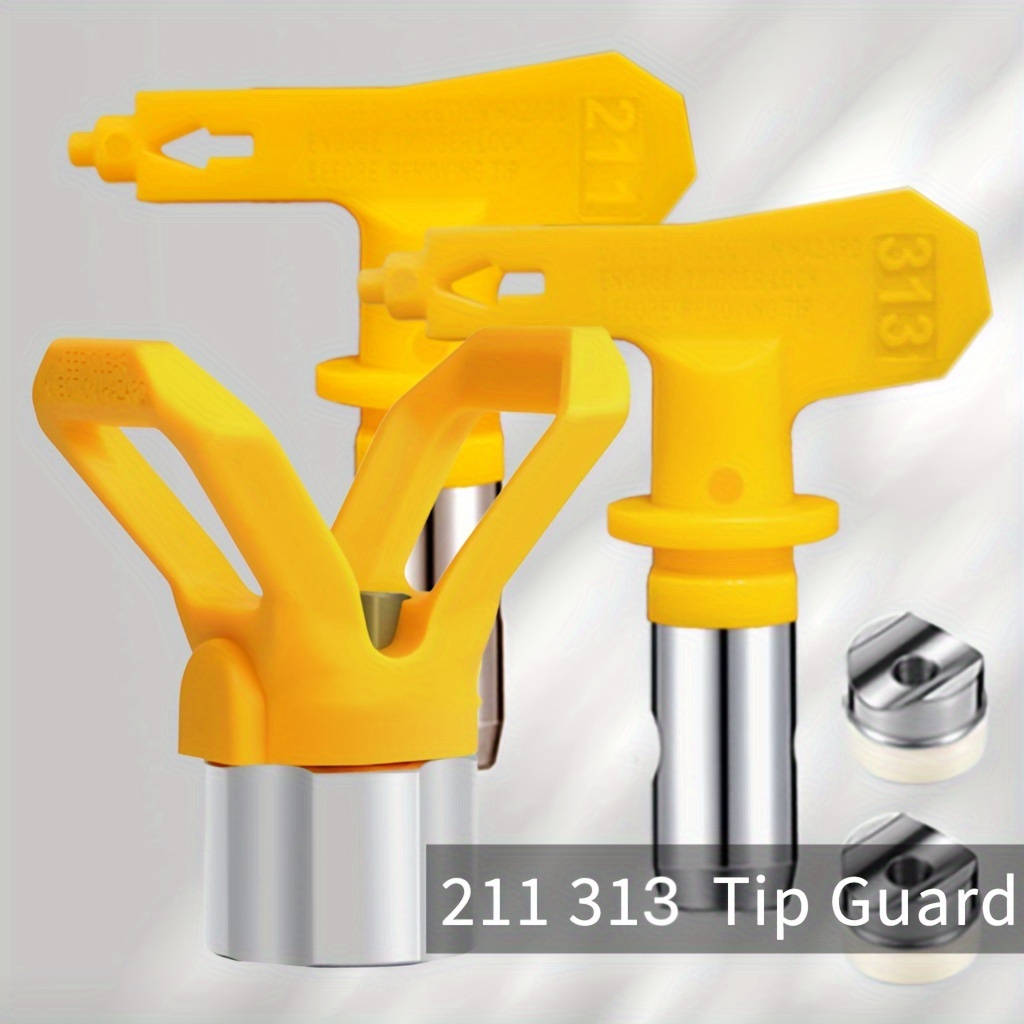 Paint Sprayer Nozzle Kit - エアレスペイントスプレーヤーチップ（ガード付き）211 313、エアレススプレーヤー用スプレーノズルチップガードキット、塗装ツールアクセサリー