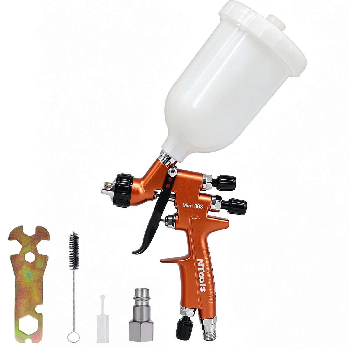 Hvlp Spray Gun Gravity Feed - HVLPスプレーガン 0.8/1.0/1.2mmノズル 400CCカップ 重力式ミニエア塗装機 車、家具などの塗装用