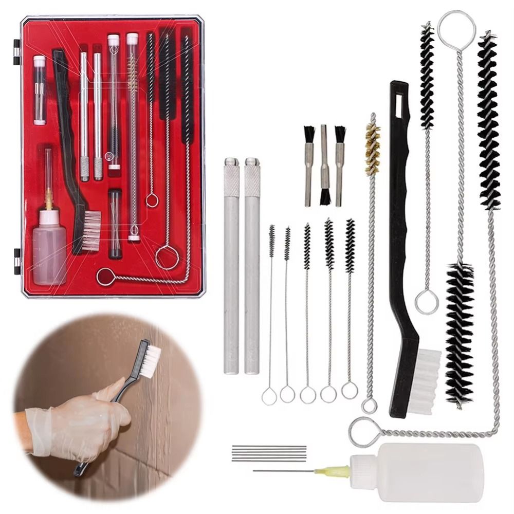 Paint Sprayer Nozzle Kit - 17/23 個エアブラシスプレーノズルクリーニングブラシセットエアブラシ修理収納ケース空気圧ペイントスプレークリーンキット