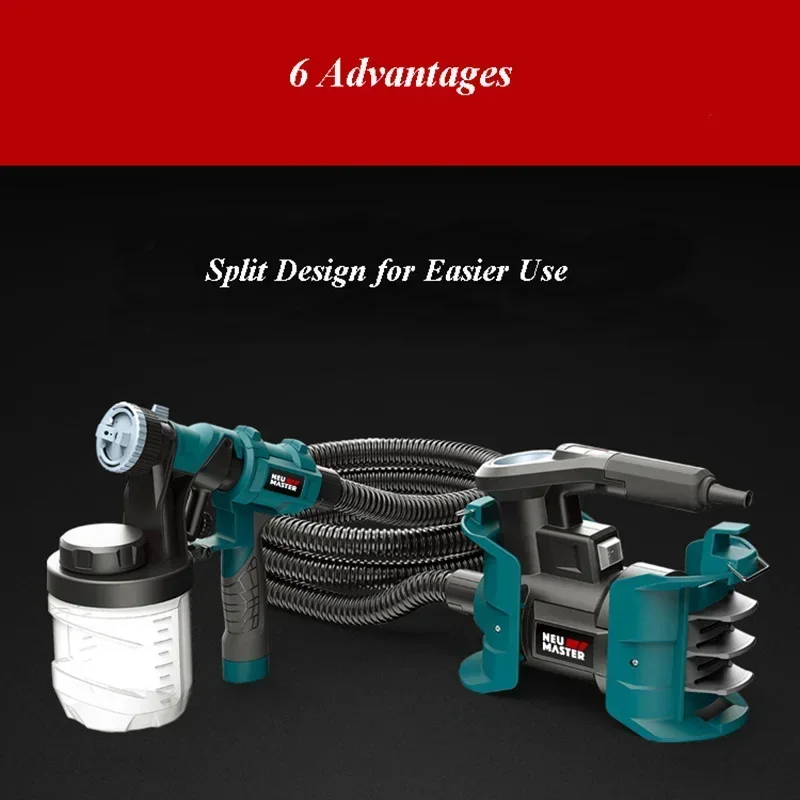 Electric Paint Sprayer 800W - 新しい 2.5 ミリメートルノズルスプレーガン 800 ワットハイパワー家庭用電動ペイントスプレー 3