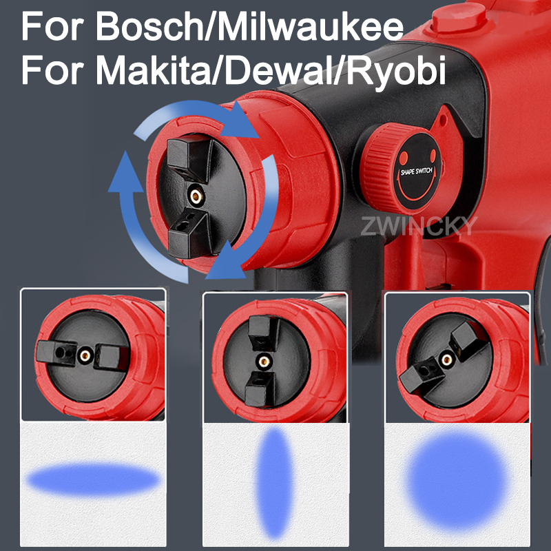 Cordless Paint Sprayer 20V - マキタ/デウォルト/ボッシュ/ミルウォーキー/リョービ18V 20Vバッテリー対応 800MLコードレス電動スプレーガン、3種類のスプレーパターン付き塗装スプレーヤー