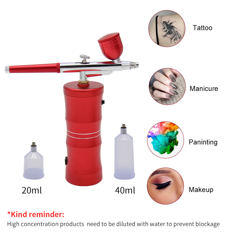 ミニairbrushナノ酸素圧力ディープスキンインジェクショ - Airbrush Kit Compressor のレビューと価格