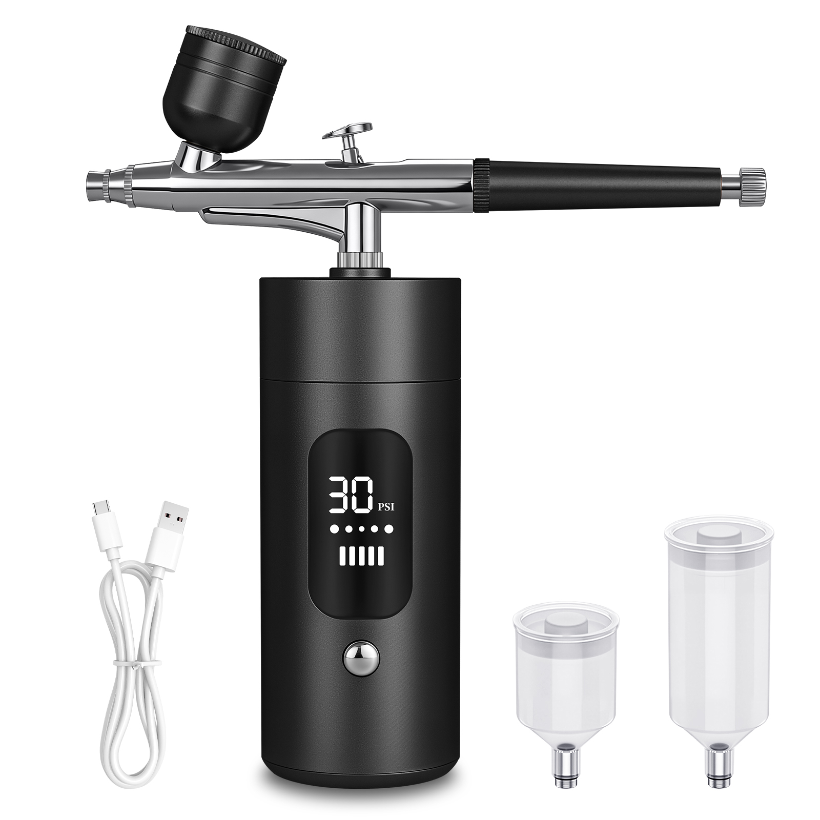 ネイルガンセット：30 PSI LCDスクリーン付きネイルガ - Airbrush Kit Compressor のレビューと価格