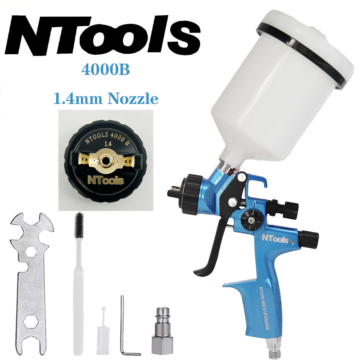 NTOOLS 4000B 1.3口径と1.4口径を選択可能な - Hvlp Spray Gun Gravity Feed のレビューと価格