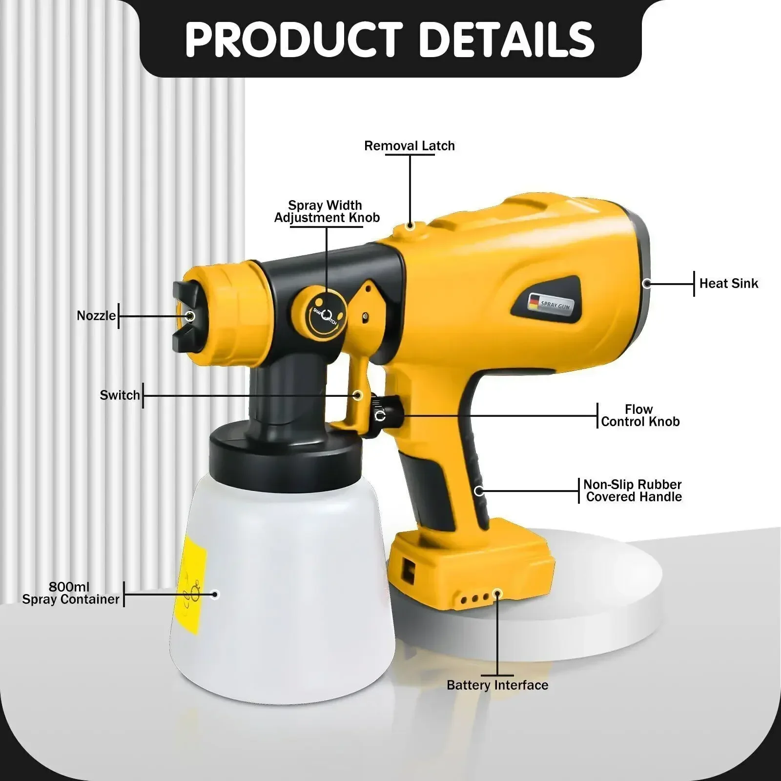 ポータブル電気スプレーガン,コードレスペイントスプレー,高出 - Cordless Paint Sprayer 20V のレビューと価格