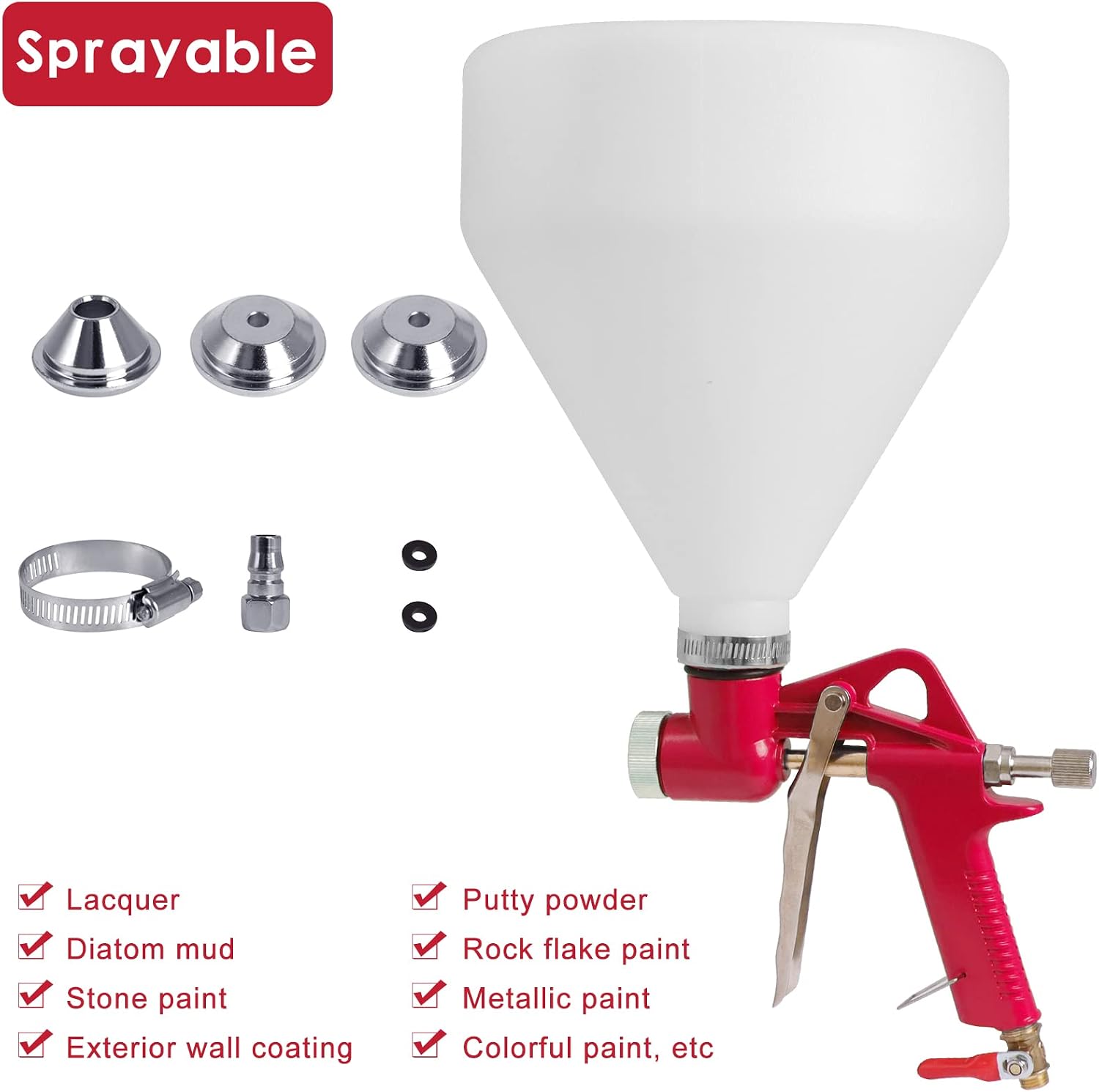 BLUASPAY 1.5L エアホッパースプレーガン 3 ノ - Texture Spray Hopper Gun のレビューと価格