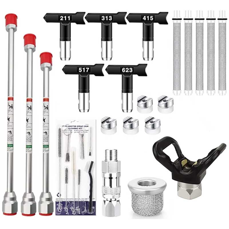 17点セット エアレスペイントスプレーガンセット 5種類のノ - Paint Sprayer Extension Pole のレビューと価格