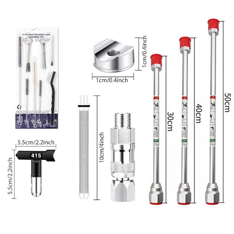17点セット エアレスペイントスプレーガンセット 5種類のノ - Paint Sprayer Extension Pole のレビューと価格