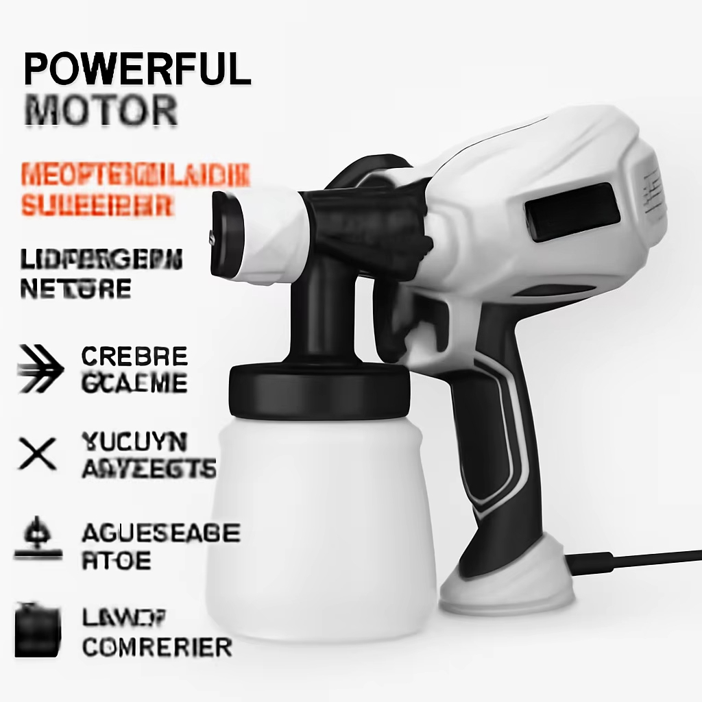 800Wの電動スプレーガン。流量調整可能。家庭でのDIY、家 - Electric Paint Sprayer 800W のレビューと価格