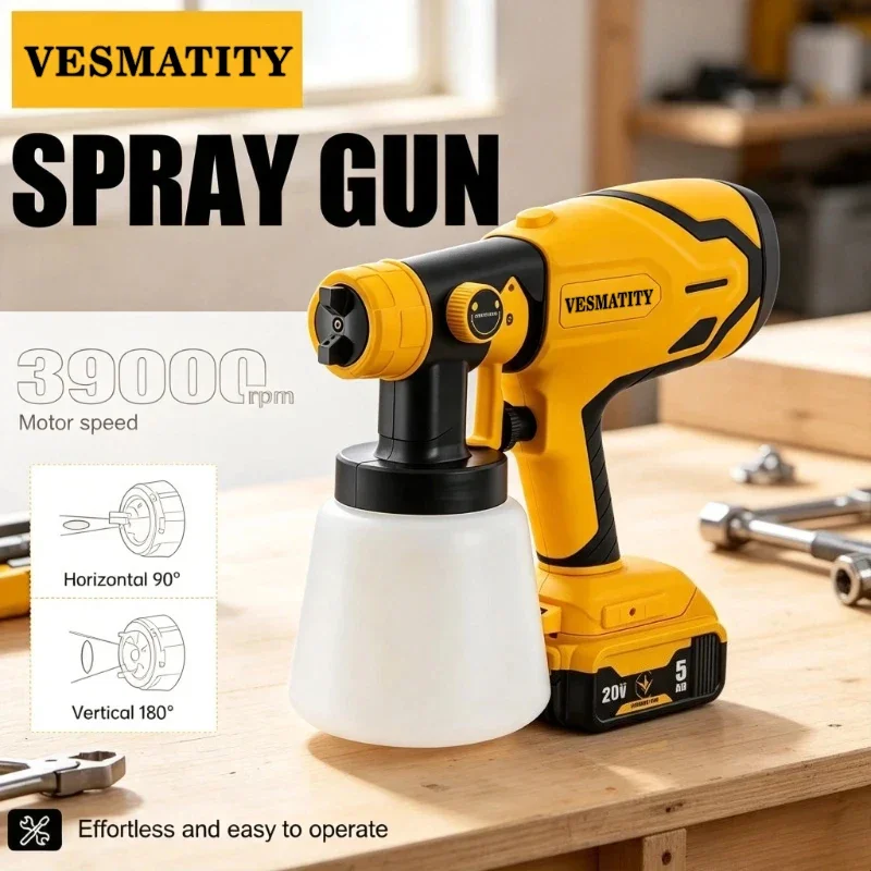 調整可能なHVLPコードレス塗装スプレー 1500W 高出力 - Cordless Paint Sprayer 20V のレビューと価格