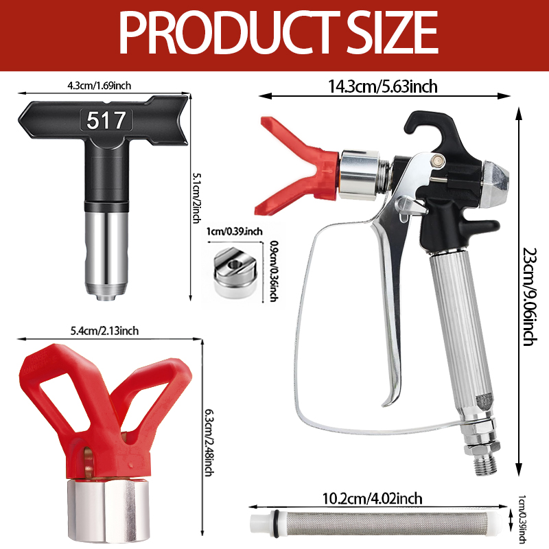 10個入りエアレスペイントスプレーガンキット、515/517 - Paint Sprayer Nozzle Kit のレビューと価格
