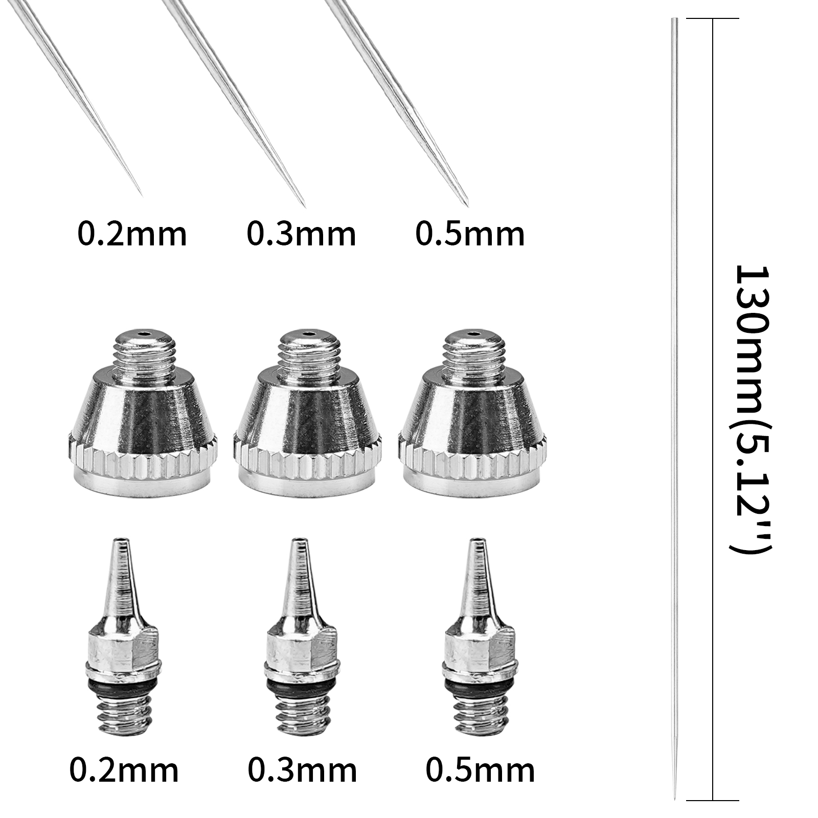 1/3 個セット 0.2/0.3/0.5 ミリメートルエアブ - Hvlp Spray Gun Gravity Feed のレビューと価格