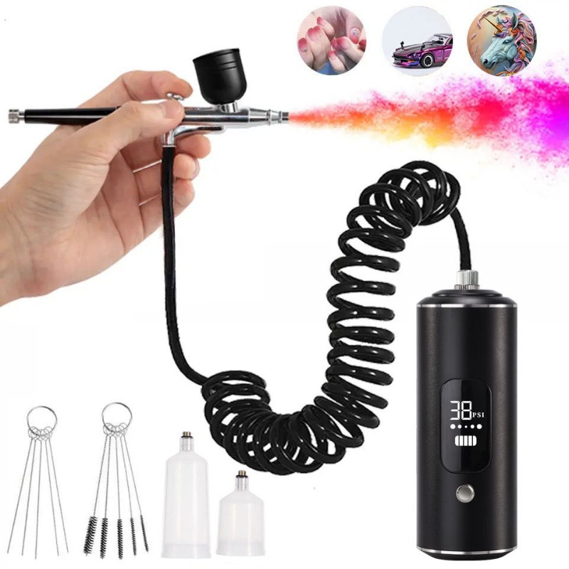 エアコンプレッサーキット、電動スプレーガン、エアブラシ、カラ - Spray Gun Air Compressor Kit のレビューと価格