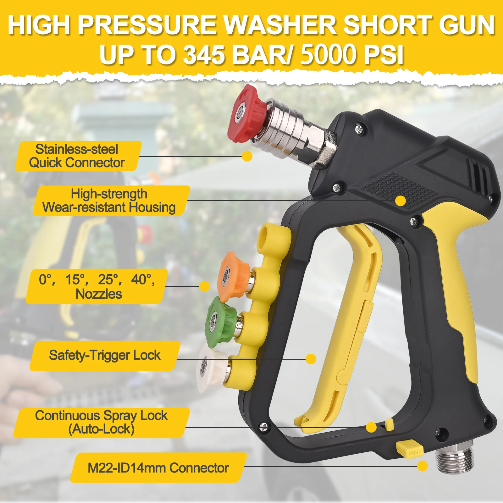 高圧洗浄機用ショートスプレーガン。最大5000PSI。吸込口 - Airless Paint Sprayer 3000Psi のレビューと価格