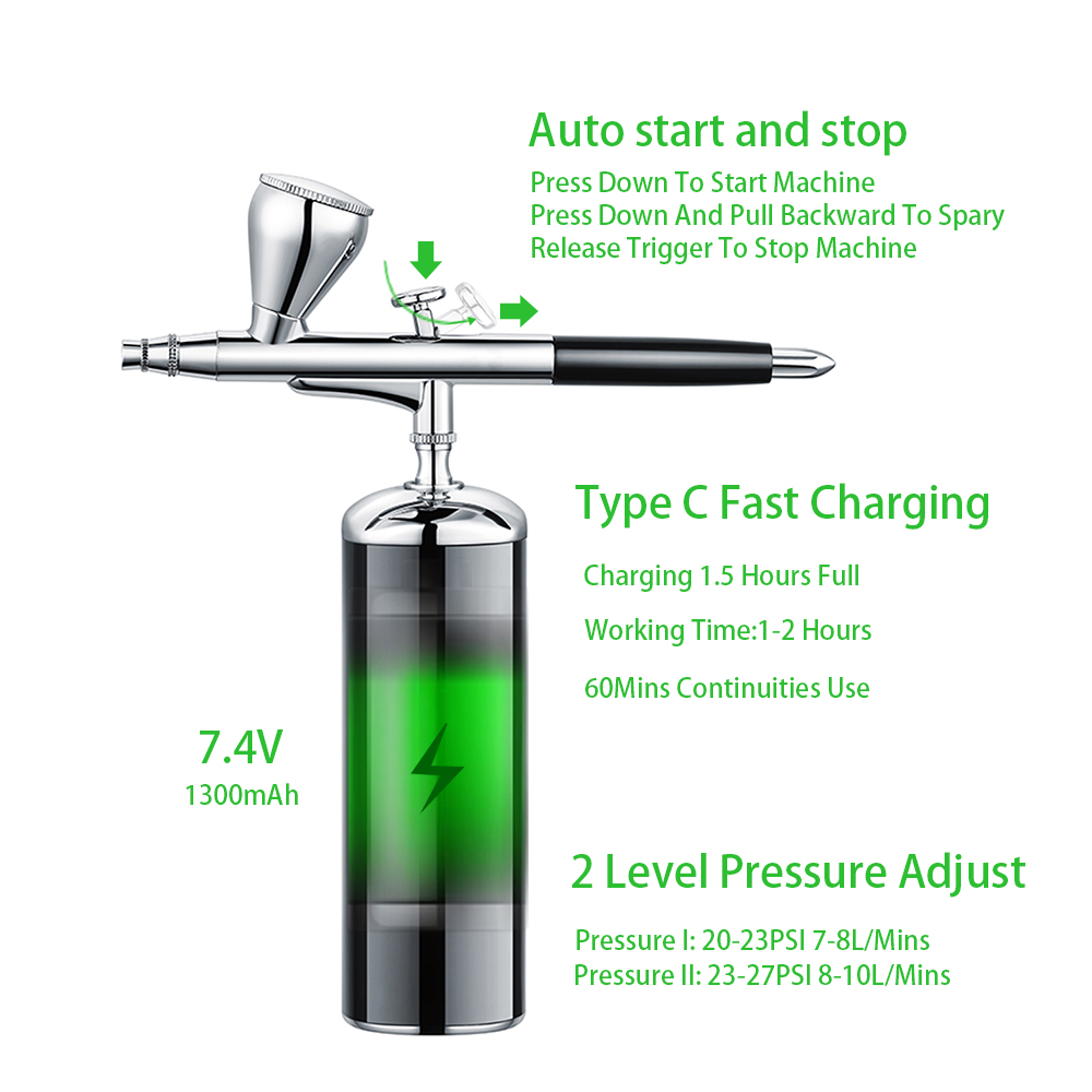 ミニエアブラシキット,コードレスエアブラシ,化粧ペンガン,電 - Spray Gun Air Compressor Kit のレビューと価格