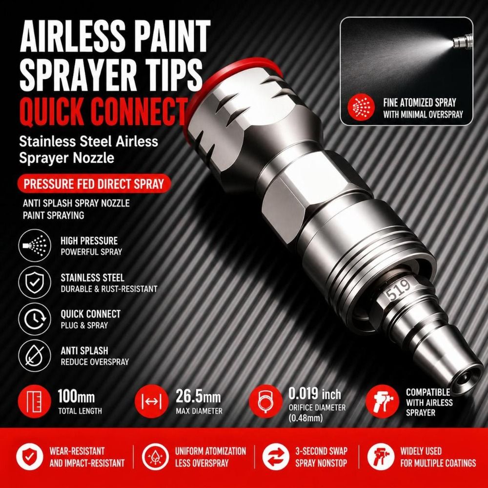 クイックコネクト式エアレス塗装スプレーノズル、ステンレス製、 - Paint Sprayer Nozzle Kit のレビューと価格