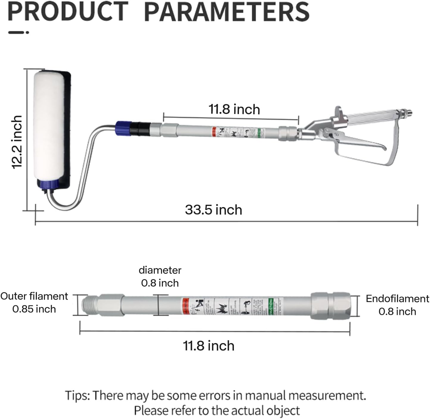 高圧エアレススプレーガン用、ワンドパワーウォールブラシ付き、 - Paint Sprayer Extension Pole のレビューと価格