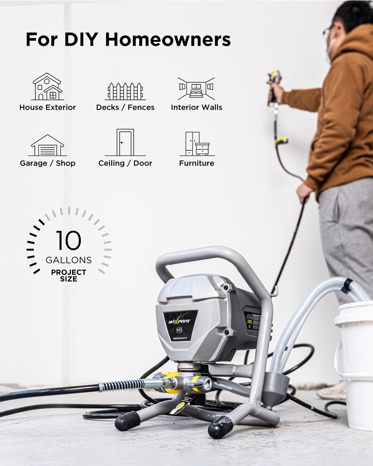 3000 PSI 550Wエアレスペイントスプレーヤー、希釈 - Paint Sprayer For Fence Deck のレビューと価格