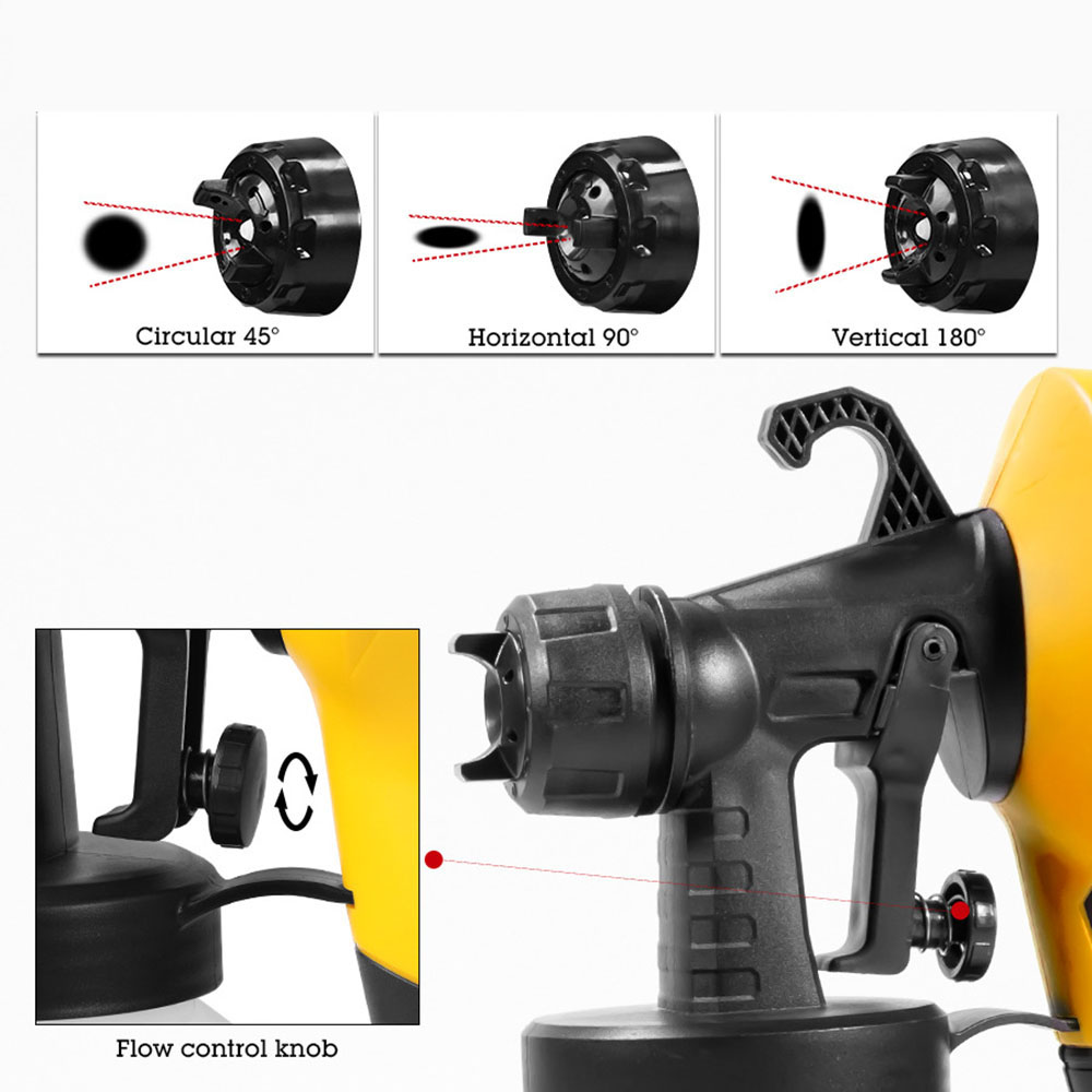 500ML ハイパワー電動スプレーガン 3 スプレーパターン - Paint Sprayer For Fence Deck のレビューと価格