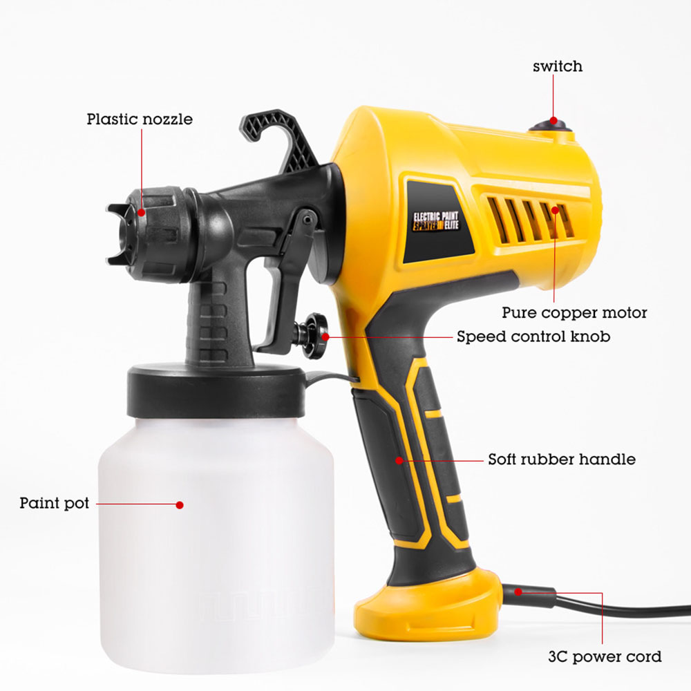 500ML ハイパワー電動スプレーガン 3 スプレーパターン - Paint Sprayer For Fence Deck のレビューと価格