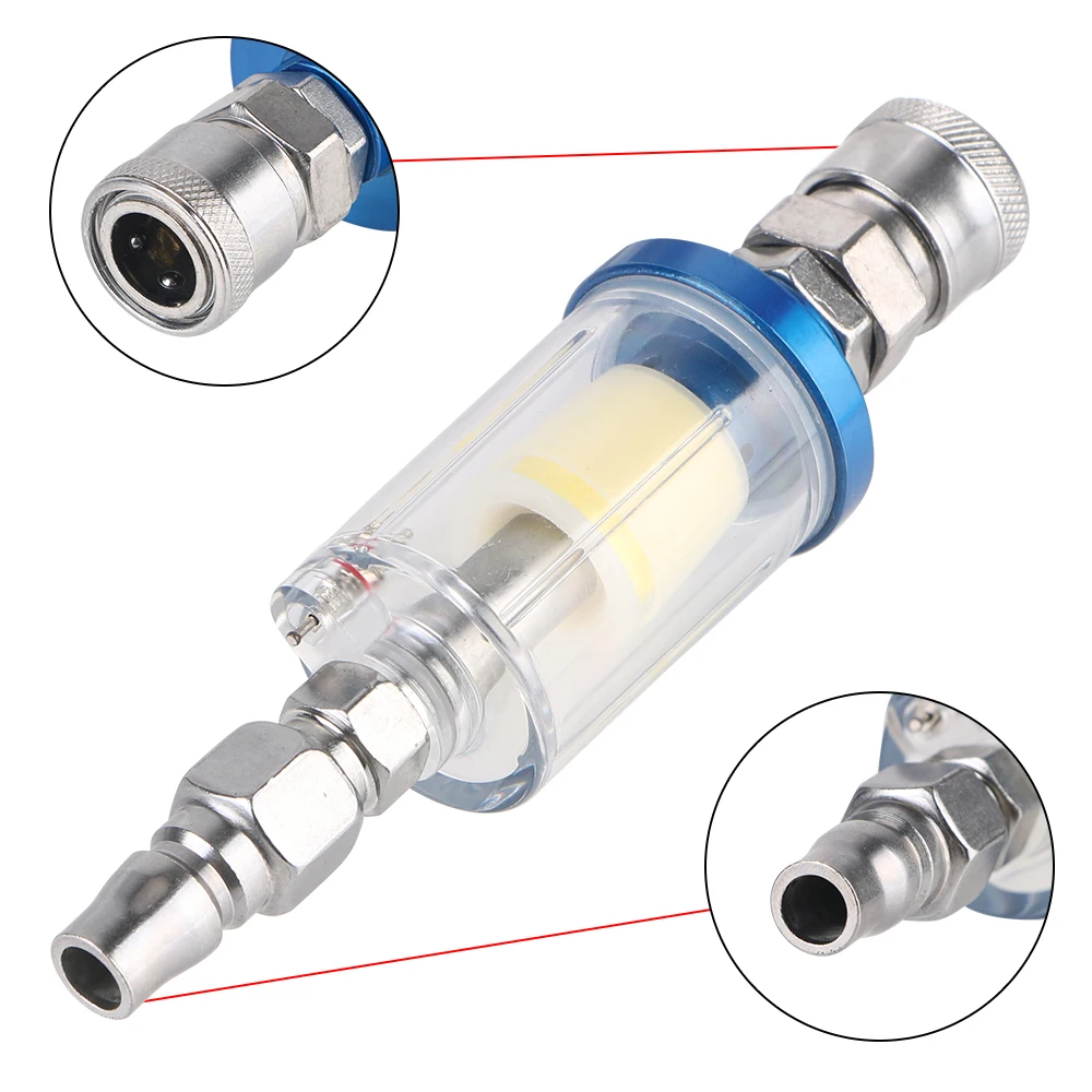 1/4インチのねじ込み式透明水切り。エアコンプレッサー用、水 - Spray Gun Air Compressor Kit のレビューと価格