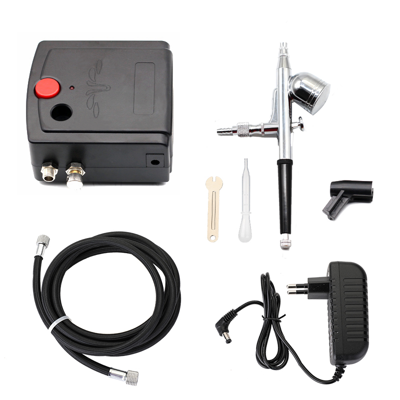 デュアルアクションスプレーガンエアブラシコンプレッサー付き0 - Airbrush Kit Compressor のレビューと価格