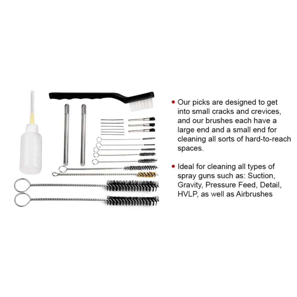 17/23 個エアブラシスプレーノズルクリーニングブラシセッ - Paint Sprayer Nozzle Kit のレビューと価格
