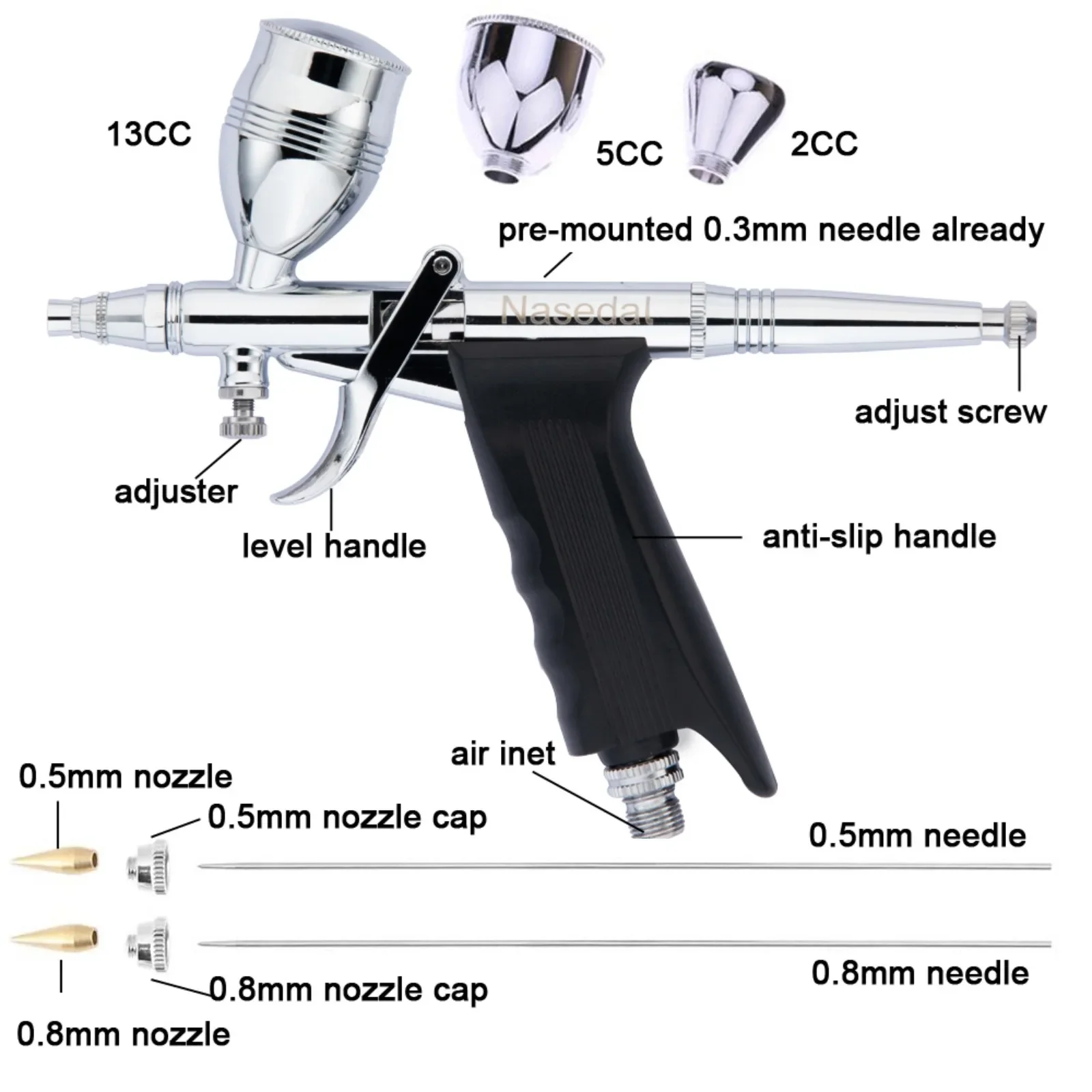 ナセダル エアブラシ エアコンプレッサーキット オートストッ - Spray Gun Air Compressor Kit のレビューと価格