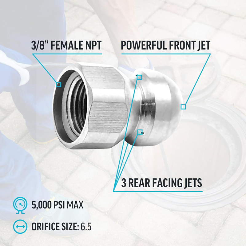 Sewer-高圧洗浄機ノズル,排水用,ステンレス鋼,3/8, - Airless Paint Sprayer 3000Psi のレビューと価格