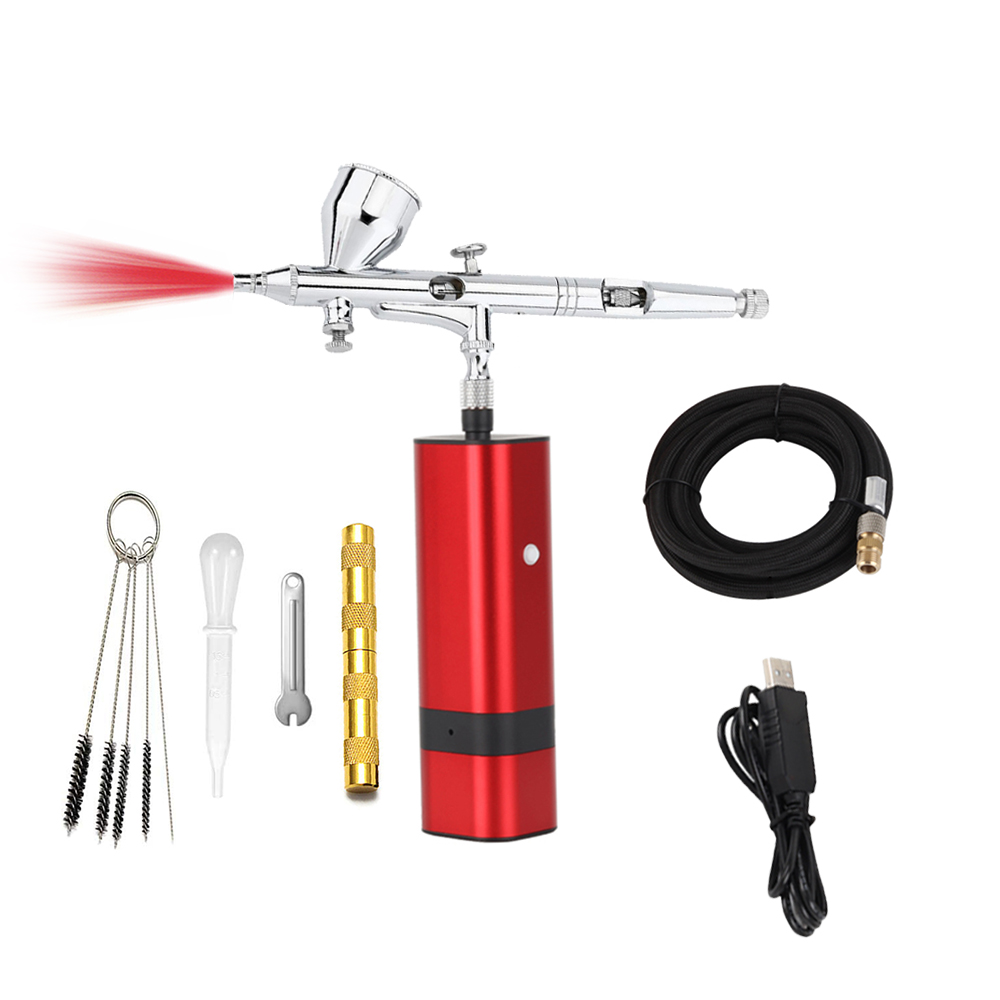 リボ-電動コードレスエアブラシ,小型シングルダブルアクション - Spray Gun Air Compressor Kit のレビューと価格