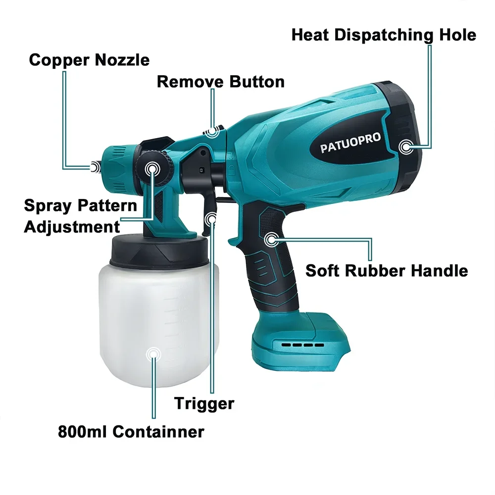 ワイヤレス電気スプレーガン,自動家具,ペイントスプレー,スチ - Hvlp Spray Gun Gravity Feed のレビューと価格