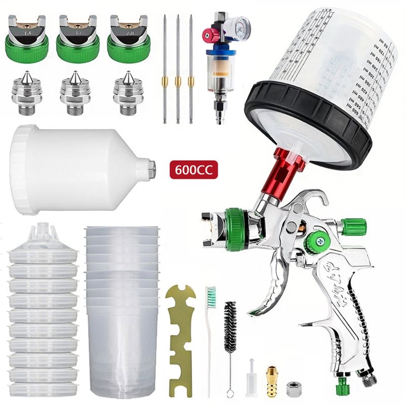 ハッピーニュー- HVLPスプレーガン 1.4+1.7+2. - Hvlp Spray Gun Gravity Feed のレビューと価格