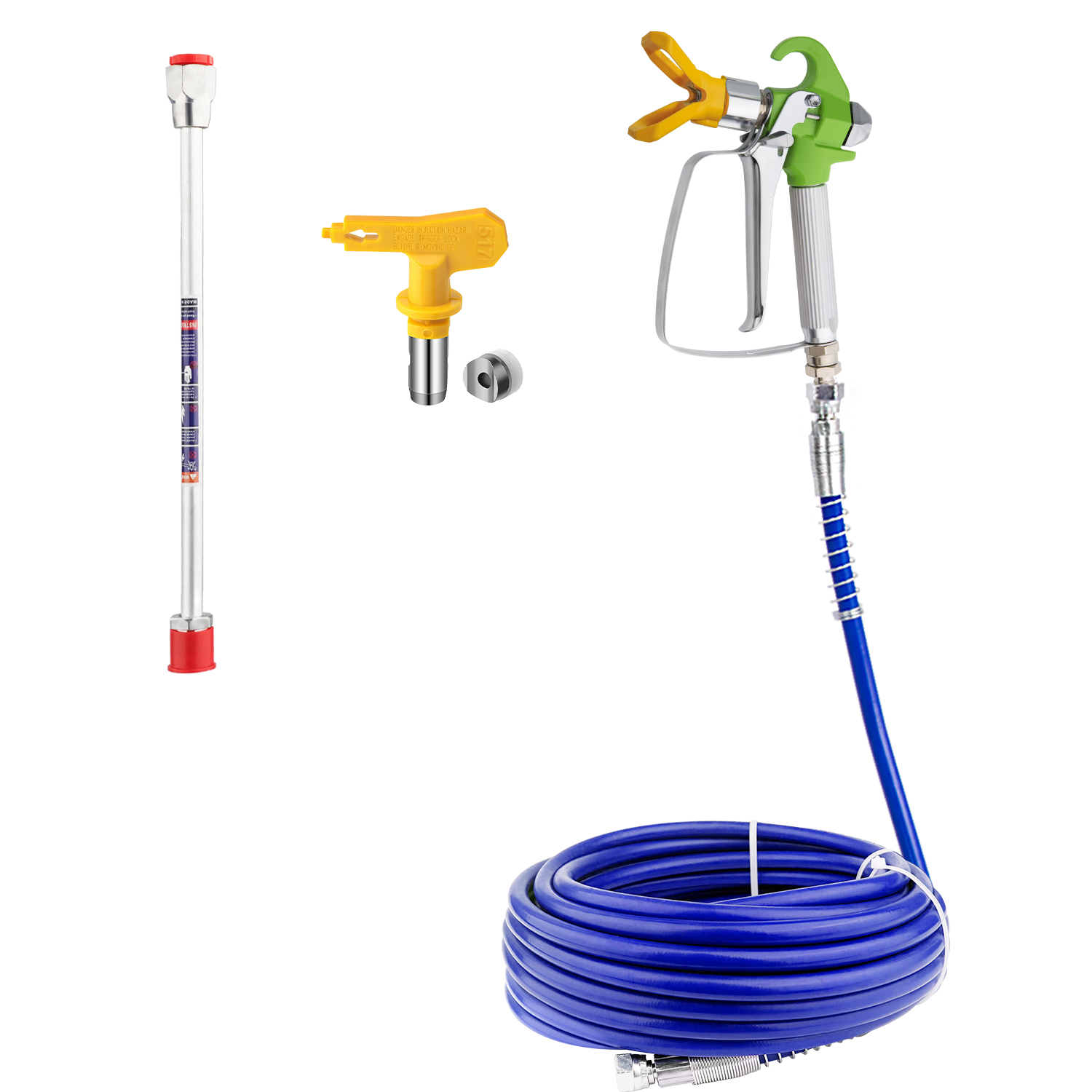 エアレス塗装スプレーキット5点セット。スプレーガン、15mホ - Paint Sprayer Nozzle Kit のレビューと価格
