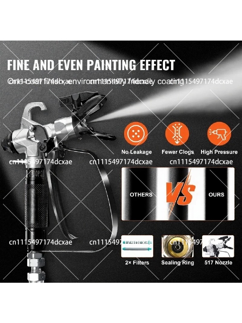 950Wの電動エアレス塗装機。3000PSIの高圧で、家庭用 - Airless Paint Sprayer 3000Psi のレビューと価格